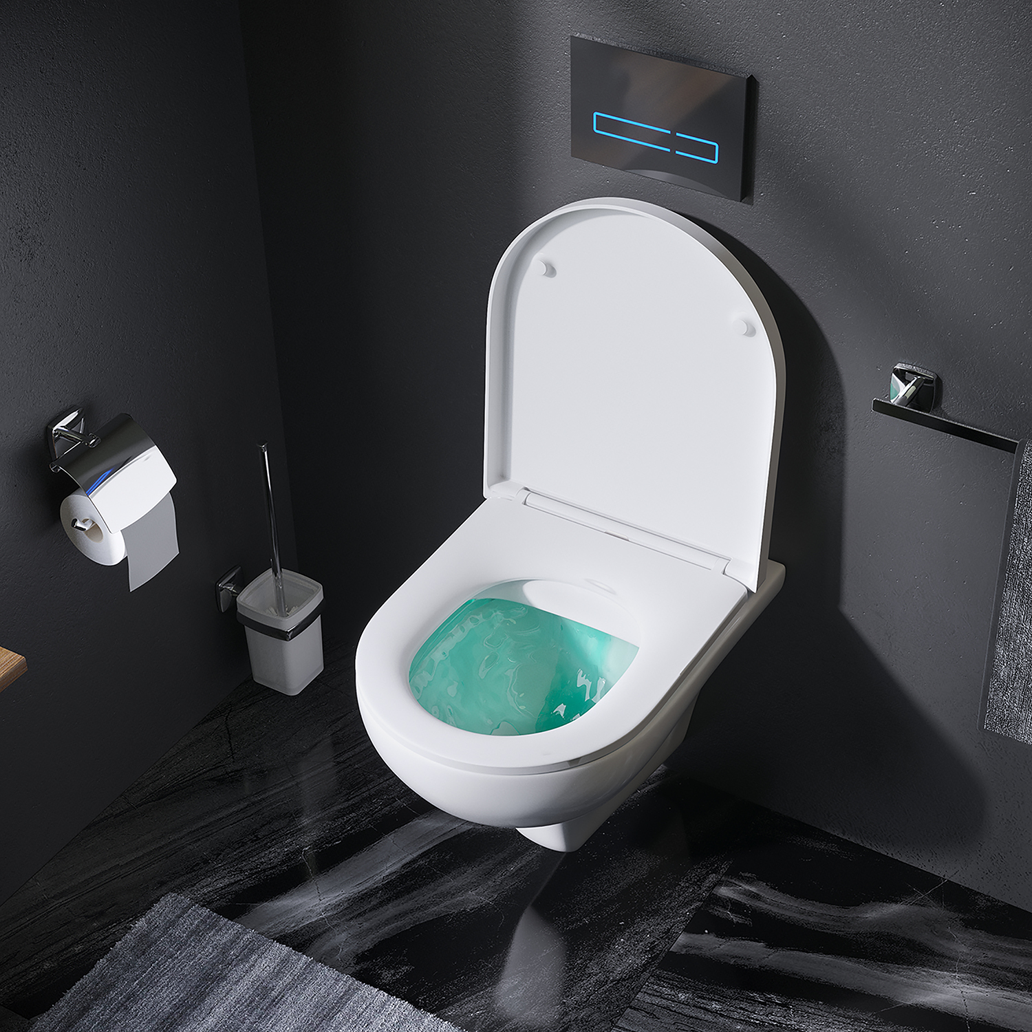 Фото товару Підвісний унітаз FlashClean з сидінням мікроліфт